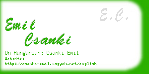 emil csanki business card